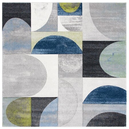 Safavieh 4 x 4 ft. Hollywood 798F Power Loomed Square Area Rug Grey & Blue HLW798F-4SQ